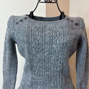 Gap European Fit Gray Cable Knit Sweater Dress